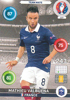 Mathieu Valbuena France Panini UEFA EURO 2016 #127